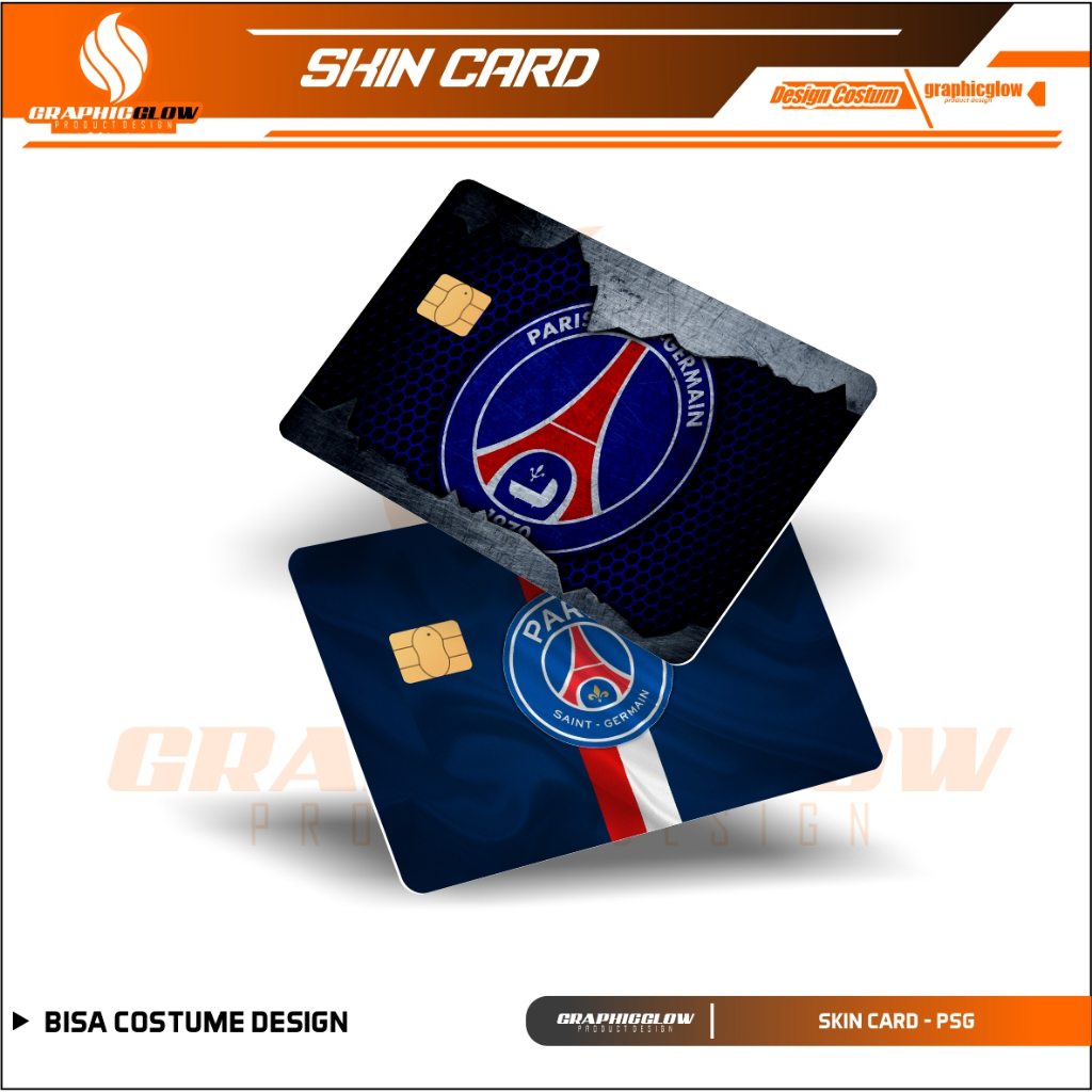 

LOGO PSG PARIS SAIN GERMANY STIKER PELINDUNG KARTU SKIN CARD ATM SIM KTP E-MONEY STICKER LEM KUAT ANTI GORES