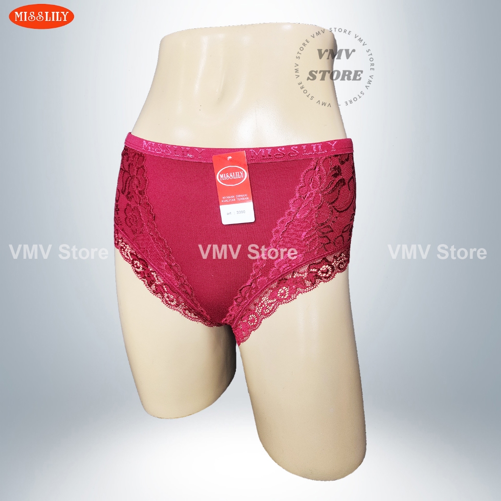 Celana Dalam Wanita Misslily 3390 Model Lace Brukat Renda Import CD Wanita Miss Lily Impor
