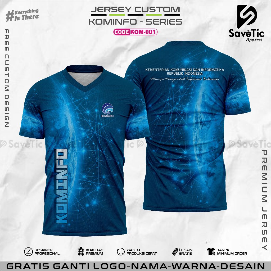 BAJU KAOS JERSEY KOMINFO FULL PRINTING SUBLIM CUSTOM