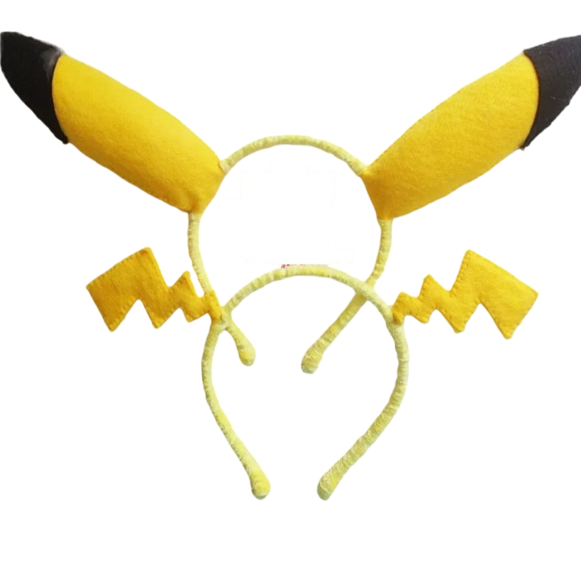 Bando pikachu pokemon hair accesories lucu ekor telinga headband rambut aksesories