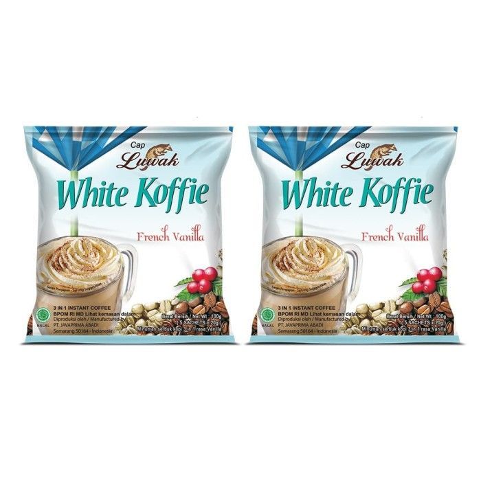 

Luwak White Koffie French Vanilla 20gr Renteng Isi 10PCS/ Minuman Serbuk Kopi 3in1