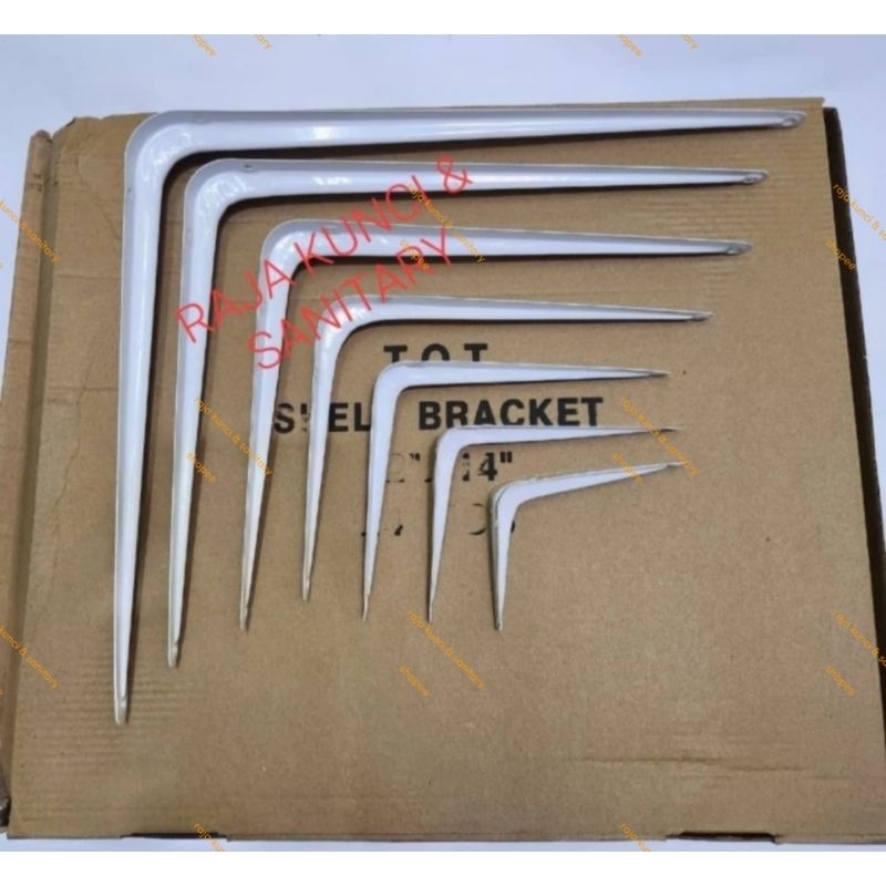 Siku Rak Putih L / Besi Siku L / Siku Rak Dinding Putih - 5 × 6 inch