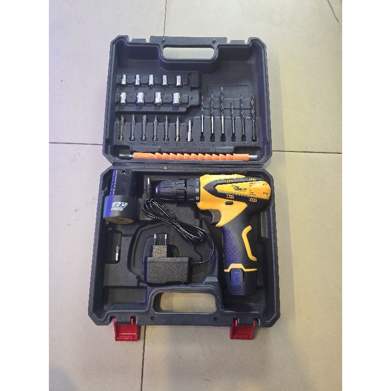 MESIN BOR CORDLESS BELCO 2 BATERAI + KOPER CASE