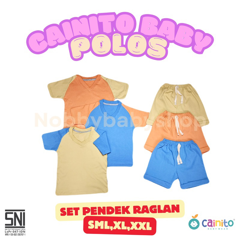CAINITO BABY WEAR - Ew Polos - Setelan RAGLAN Oblong Pendek Celana Pendek Size SML XL XXL