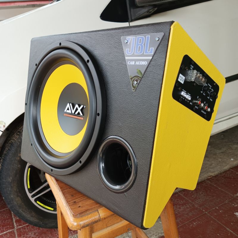 AUDIO MOBIL SUBWOOFER AKTIF AVX 12" KHUSUS UNTUK TRUCK CANTER RAGASA DUTRO DYNA