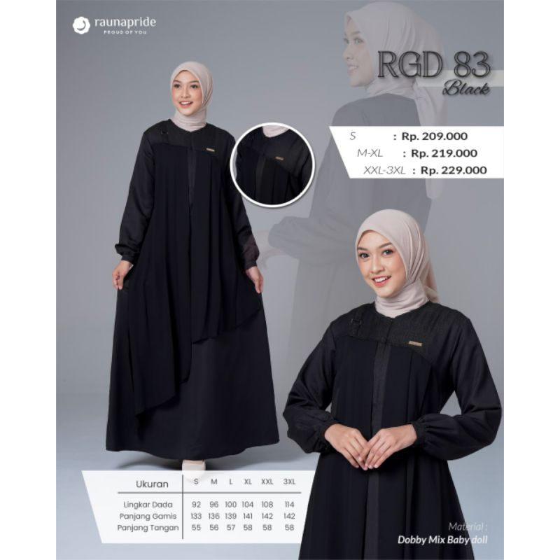 GAMIS DEWASA POLOS BY RAUNA ORI/ BAJU GAMIS HITAM/ BAJU GAMIS PUTIH/ GAMIS BUSUI/ BAJU GAMIS MEWAH B