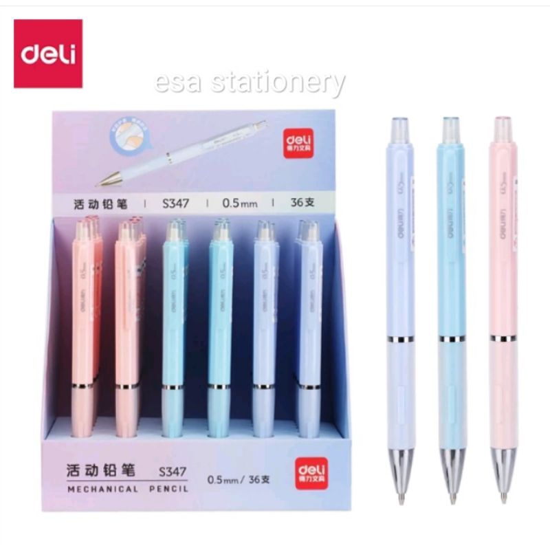 

Deli Propelling Pencil Pensil Cetek Tip 0.5 mm Dilengkapi Klip S347