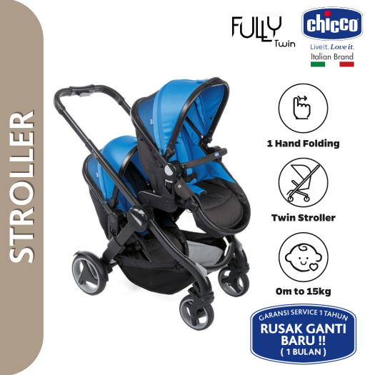 Chicco Stroller Fully Twin / Stroller Kembar 2 / Stroller Kembar Twin / Stroller Kembar Lipat