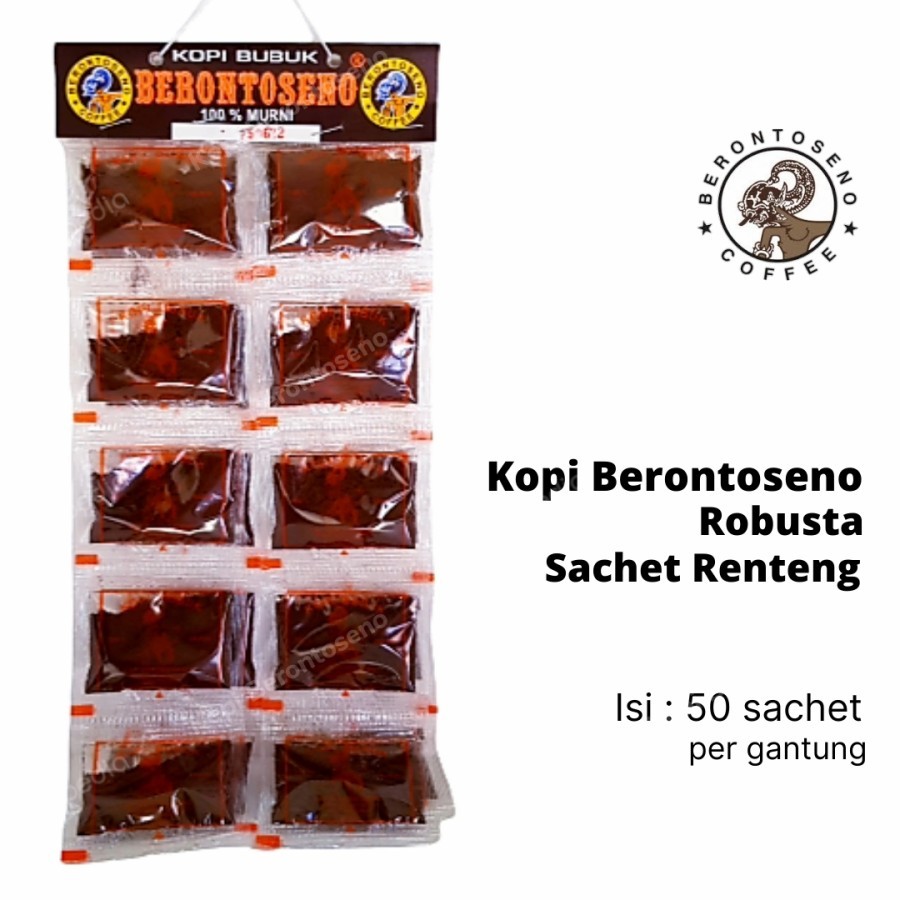 

KOPI BUBUK CAP BRONTOSENO INTERNASIONAL ROBUSTA GANTUNG ISI 50 PCS SACHET