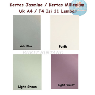 

Kertas Jasmine / Kertas Millenium 190 Gsm Ukuran A4 dan F4, Isi 11 Lembar