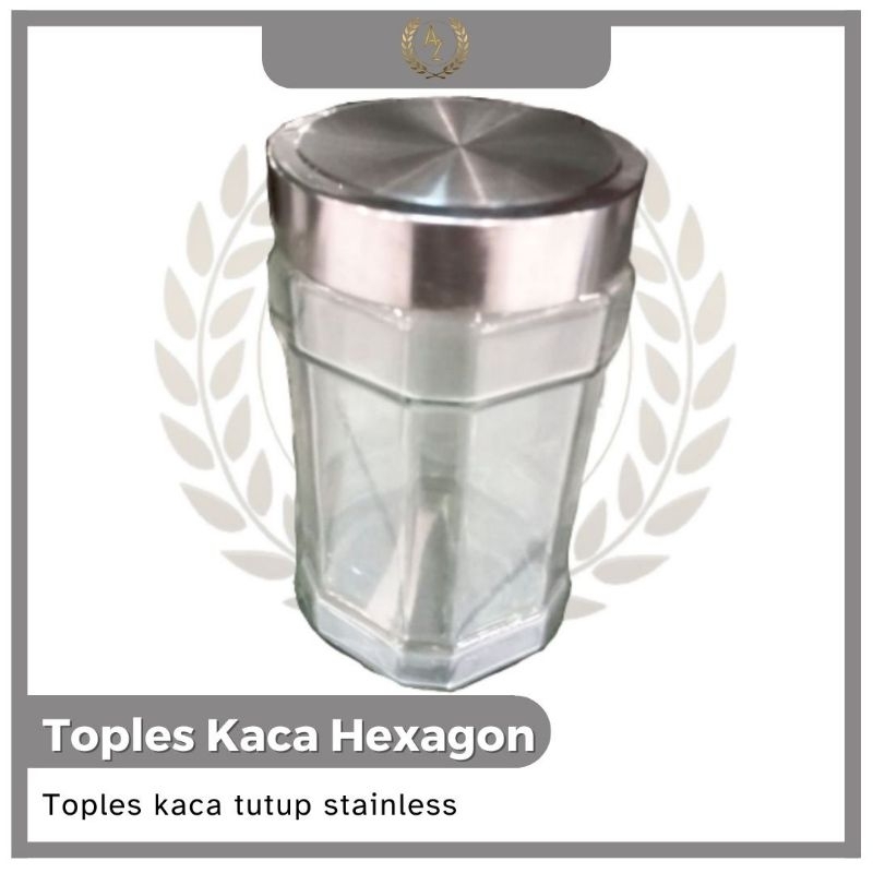Toples Hexagon Tutup stainles dengan corak polos - 1 pcs kapasitas teko 1L dengan bentuk memanjang