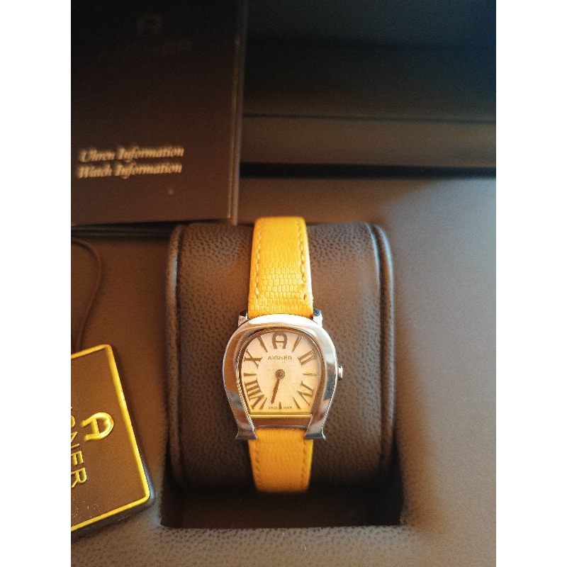 preloved jam tangan wanita Aigner verese A45200 yellow original