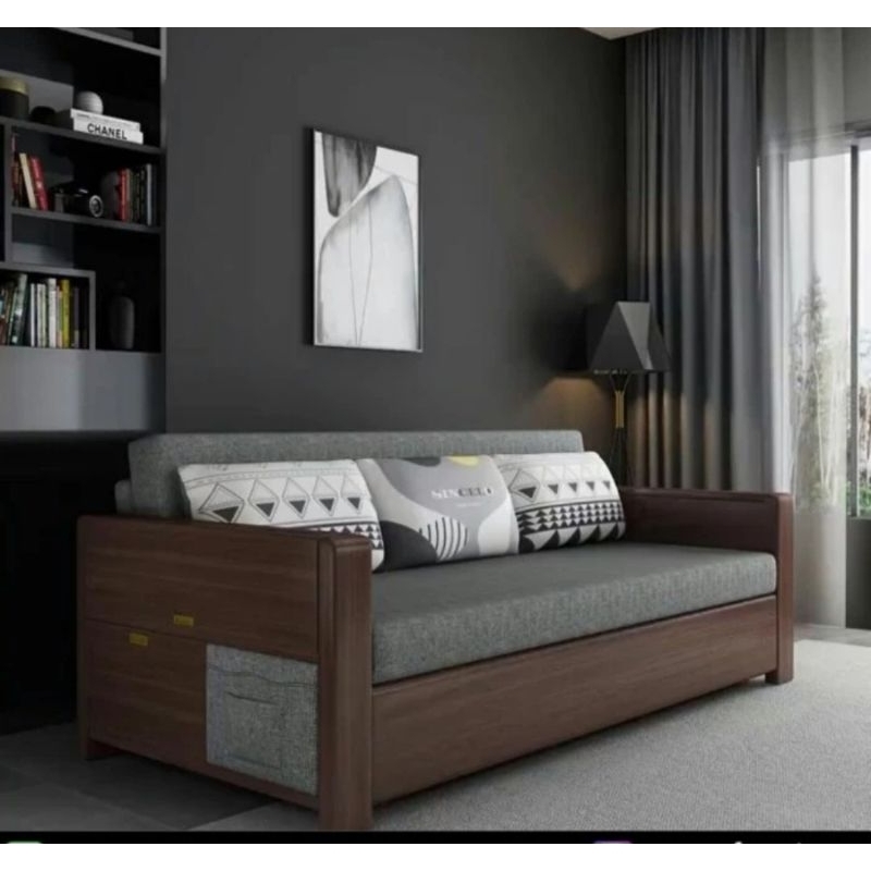 sofa bed,sofa minimalis 3 in 1, kursi sofa minimalis jati,sofa bed kayu jati