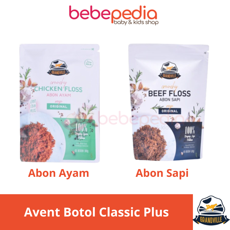 

Grandville Abon Sapi Ayam Original 100gr / Abon Anak No MSG Halal Mpasi BB Booster MPASI Bayi Penambah Berat Badan