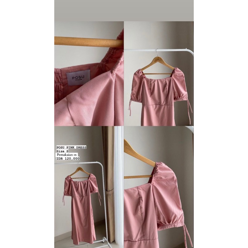 PRELOVED POSU PINK DRESS size S