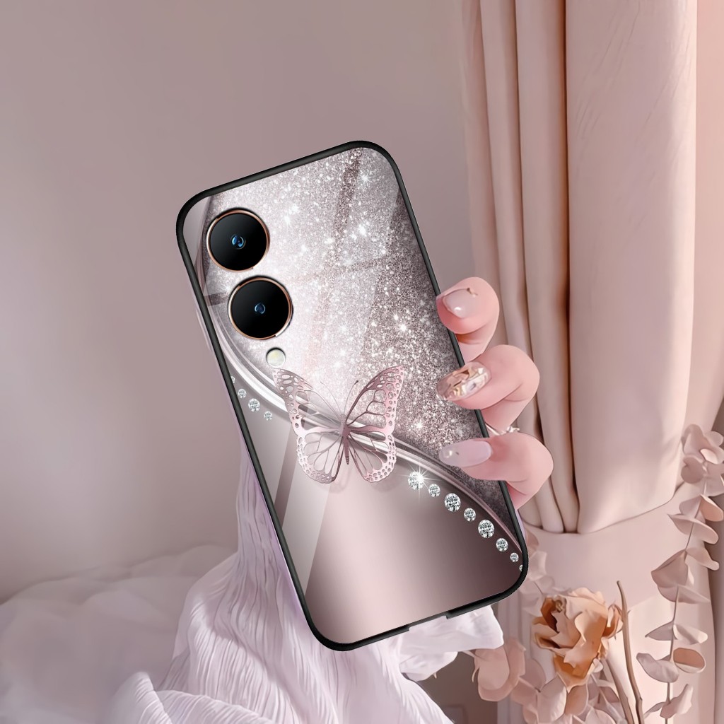 (GC42) Softcase Kaca Vivo Y28 - Kesing Kaca Vivo Y28 - Case Cantik Vivo Y28 - Case Kekinian Vivo Y28