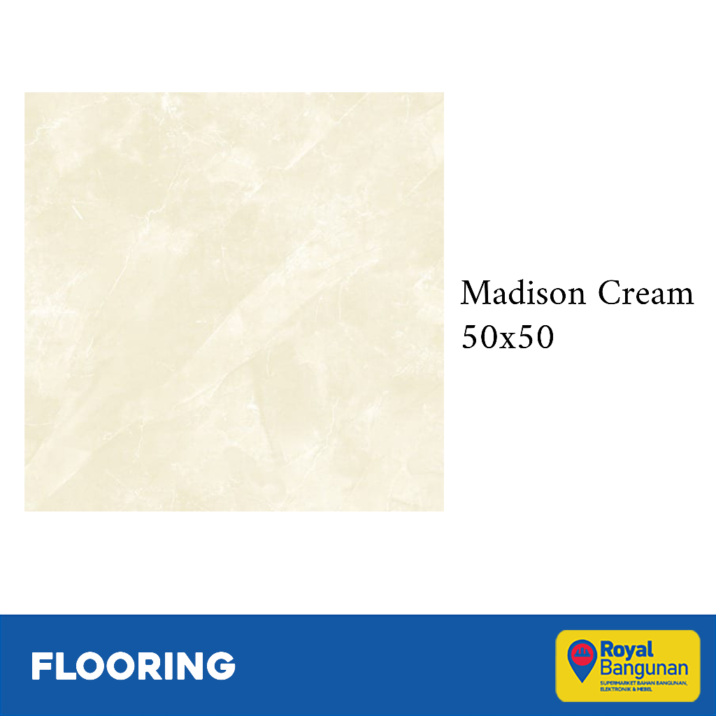 Milan Keramik Madison Cream 50x50 Keramik Lantai Motif Marmer Natural Glossy