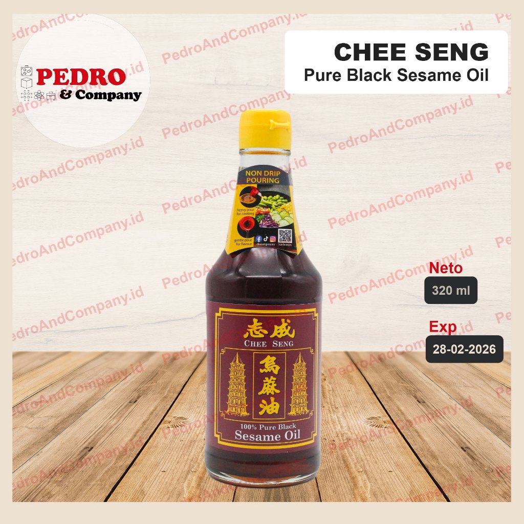 

Chee Seng Pagoda Minyak wijen sesame oil 320 ml pure black