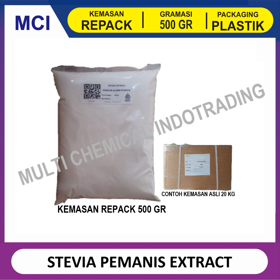 

STEVIA EXTRACT POWDER PEMANIS ALAMI - REPACK 500 GR