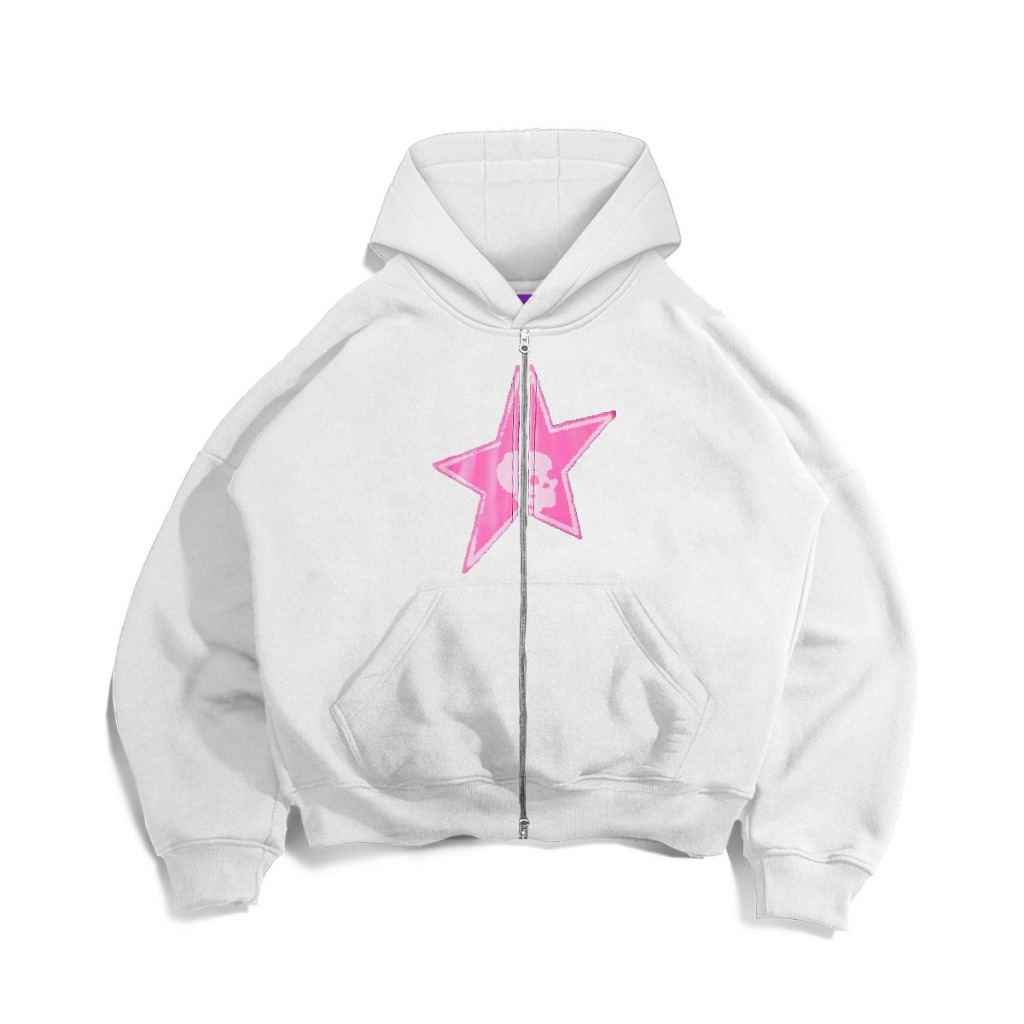 Zip Hoodie Boxy oversize Fillingstreet - Ziiggy White