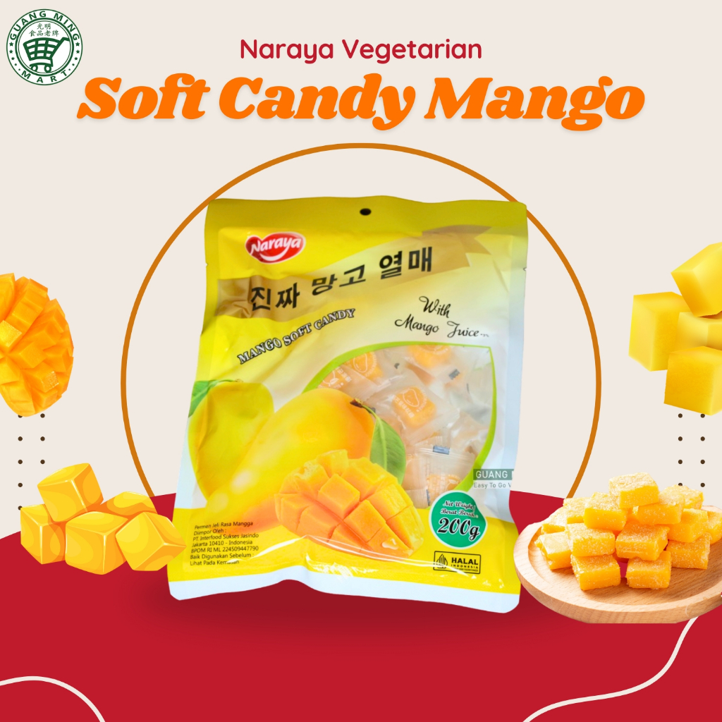 

Naraya Soft Candy Mango 200gr / Permen Jelly Rasa Mangga