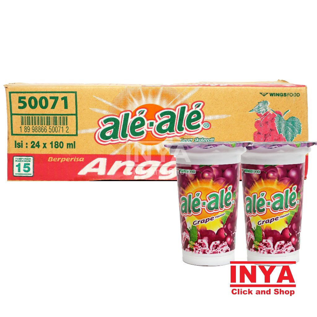 

Ale Ale Rasa Anggur Flavor 24x180ml BOX - Minuman Kemas - Soft drink