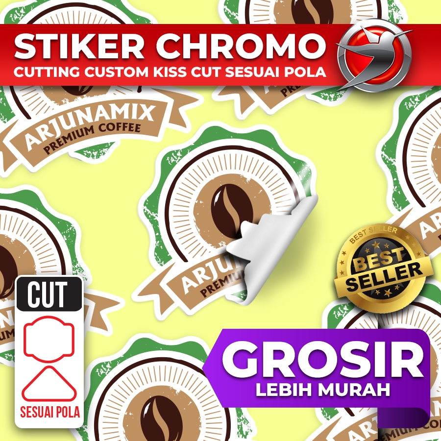 

GROSIR Cetak Stiker Label Chromo A3+ Plus Cut Print Sticker Custom Chromo Cutting Sesuai Pola