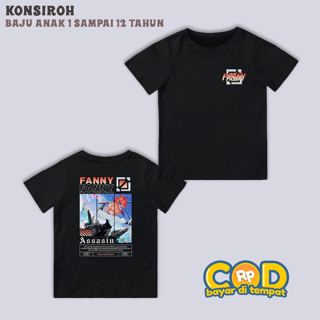 KAOS ANAK MOBILE LEGEND FANNY ASPIRANT KAOS FANNY ASSASI KAOS ANAK ANAK COWOK CEWEK BAJU DISTRO