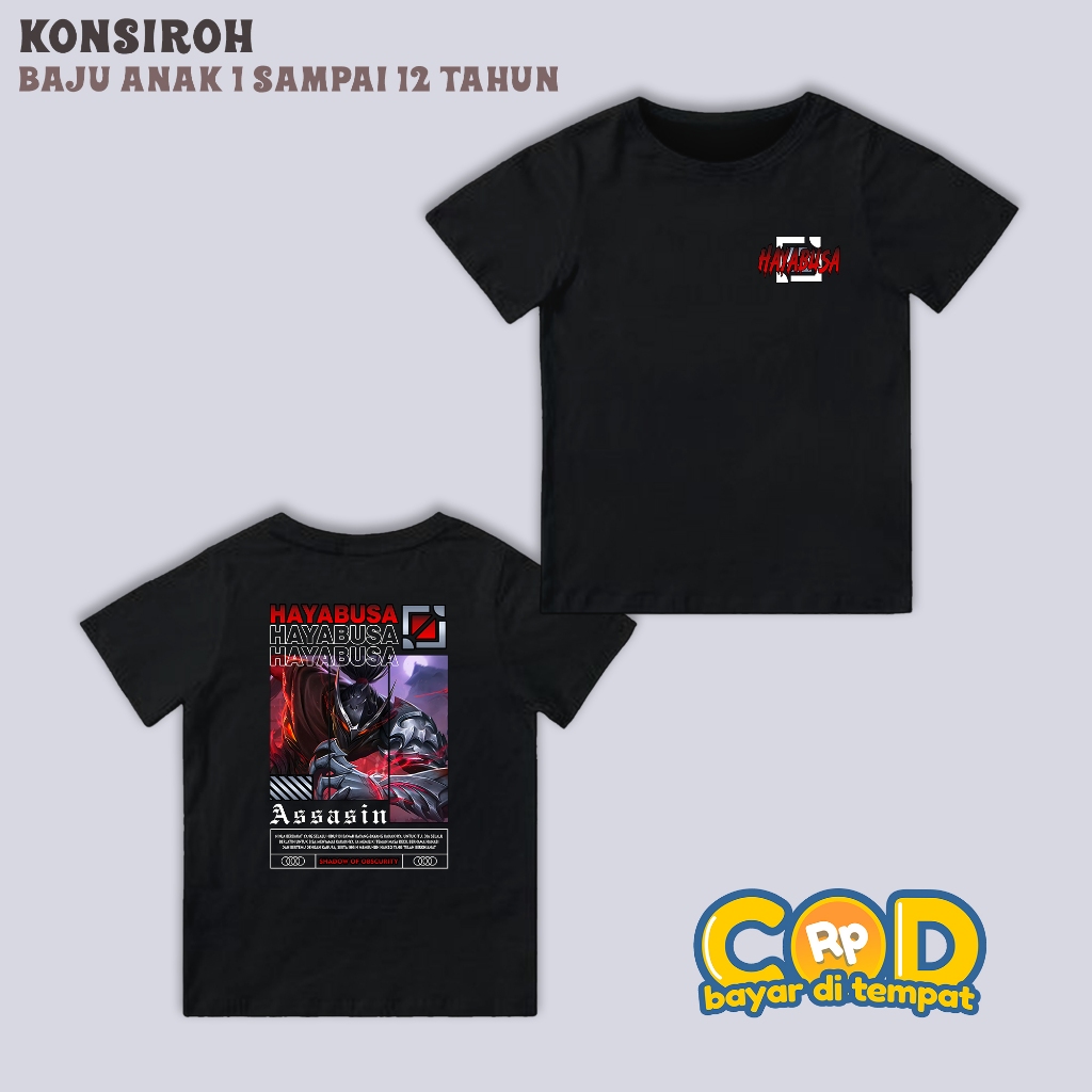 KAOS ANAK - MOBILE LEGEND HAYABUSA SHADOW OF OBSCURITY - KAOS HAYABUSA ASSASIN - KAOS PREMIUM ANAK A