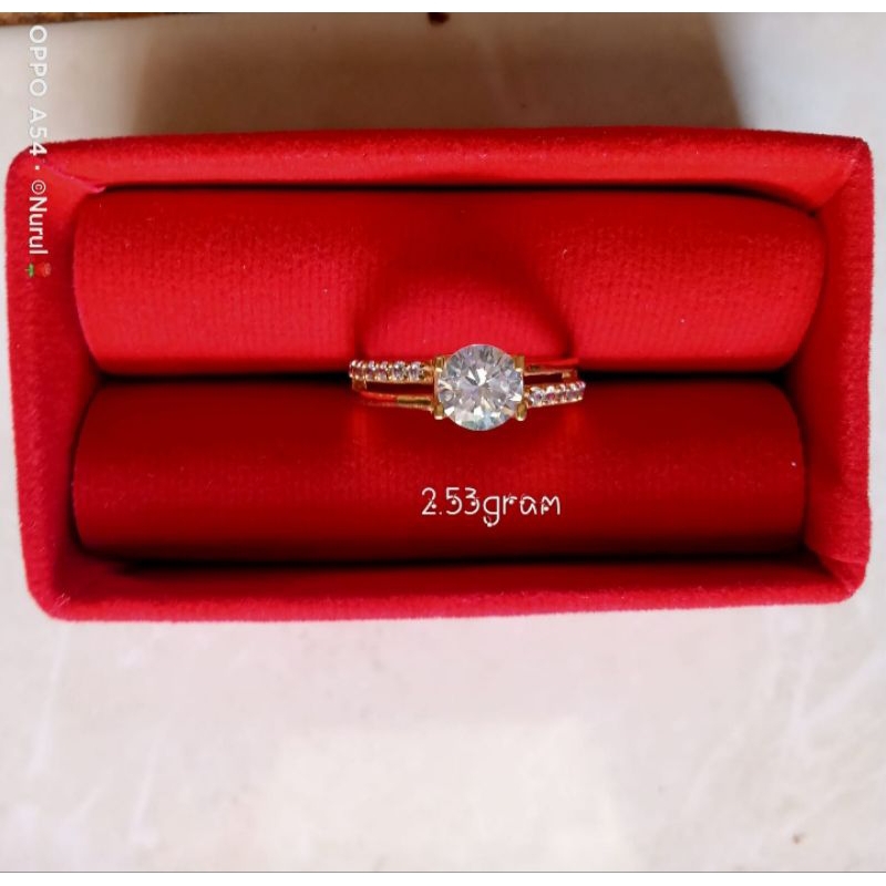 Cincin perak berlian bunga / asli perak