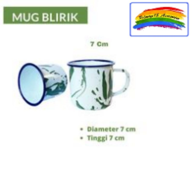Mug Enamel Blirik 7Cm / Mug Jadul Burik 7Cm Murah