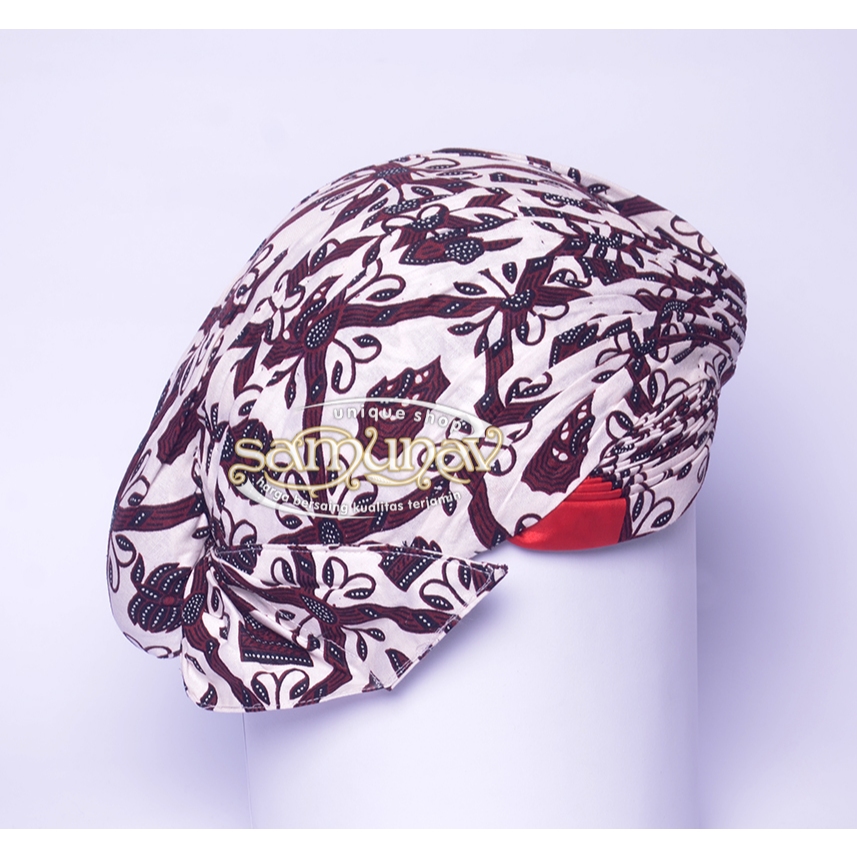 Blangkon Jogja Mataram Motif Sido Mukti Putih