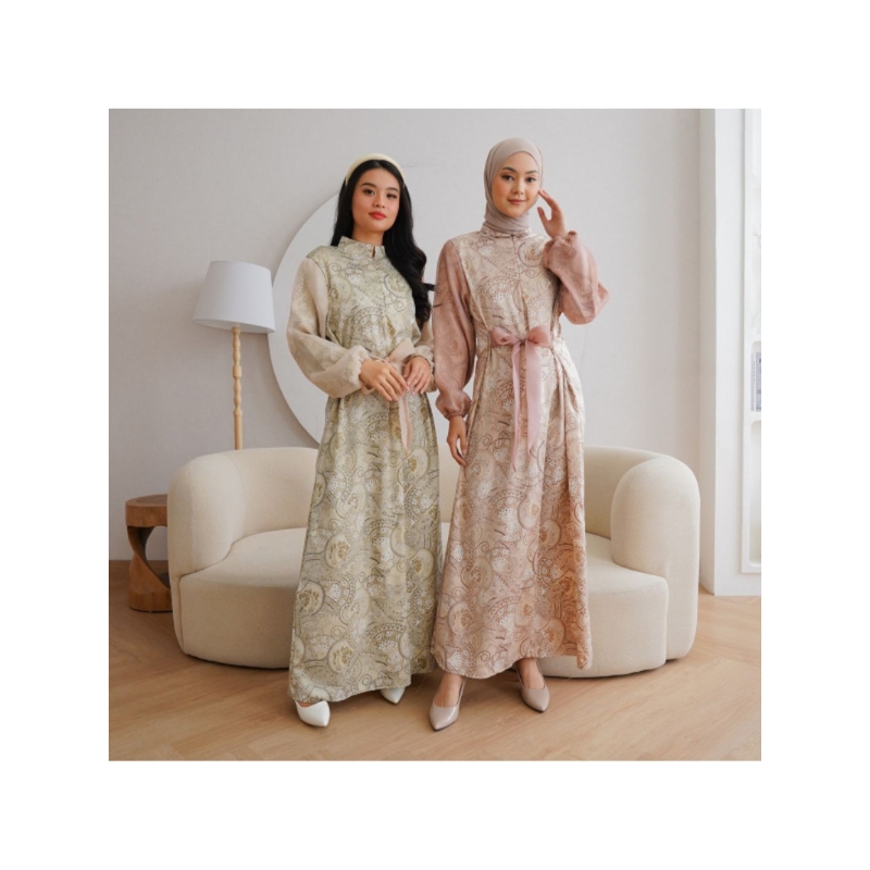 dress hijab organza satin mariya