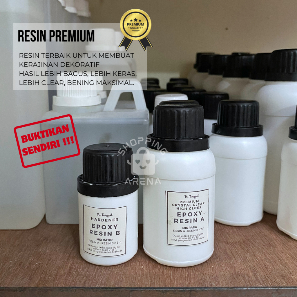 Resin Epoxy PREMIUM CRYSTAL CLEAR HIGH GLOSS 150gr Resin Cair SUPER BENING TRANSPARAN Paket Kunci De