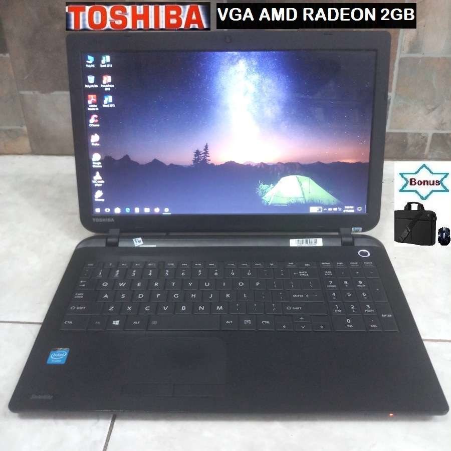 laptop toshiba ram4gb hardisk 500gb vga amd radeon bergaransi