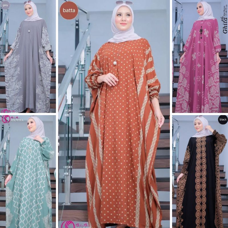 Kaftan Lowo Gamis Homedress Daster Busui Lengan Panjang Karet Bahan Rayon Ukuran Besar Jumbo Big Siz