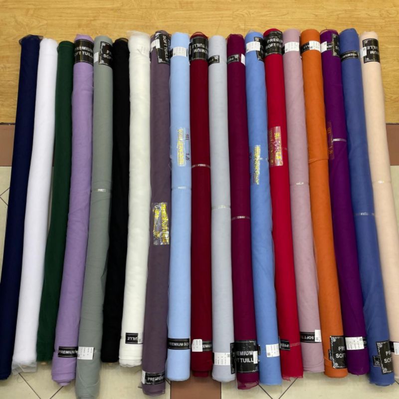 KAIN..SOFT TULLE POLOS-KAIN TILE METERAN/BAHAN TILE POLOS HALUS & LEMBUT