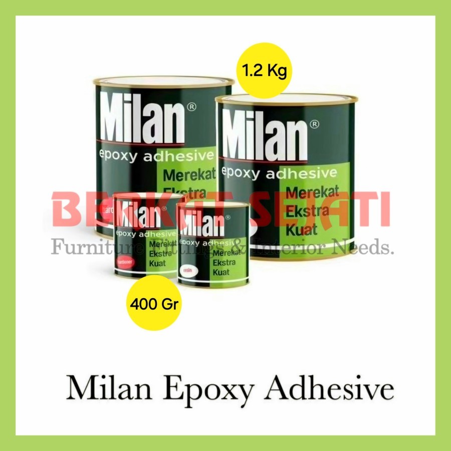 Lem Epoxy MILAN Resin + Hardener 2 Komponen 1.2Kg / 400Gr Set Kaleng