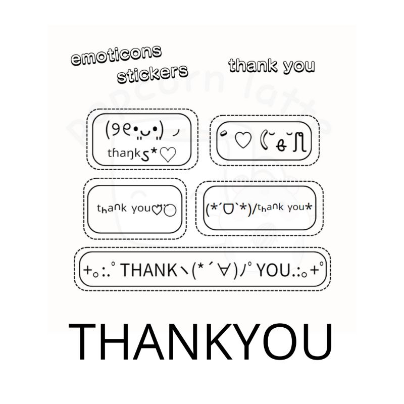 

Japanese Emoticons Stickers 1 Set (4-5 pcs) No. 1