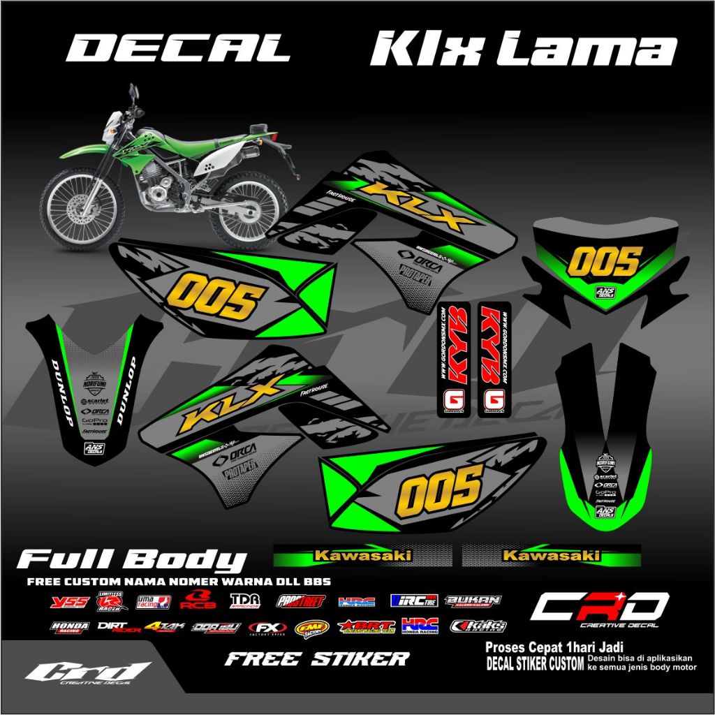 Decal KLX S Supermoto KLX Lama Full Body Decal KLX Old Bebas Custome Free Custome