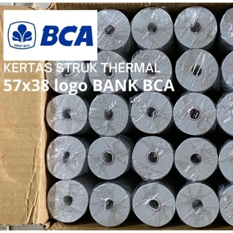 

kertas struk Thermal EDC logo bca 57/58x40mm termurah 1 dus