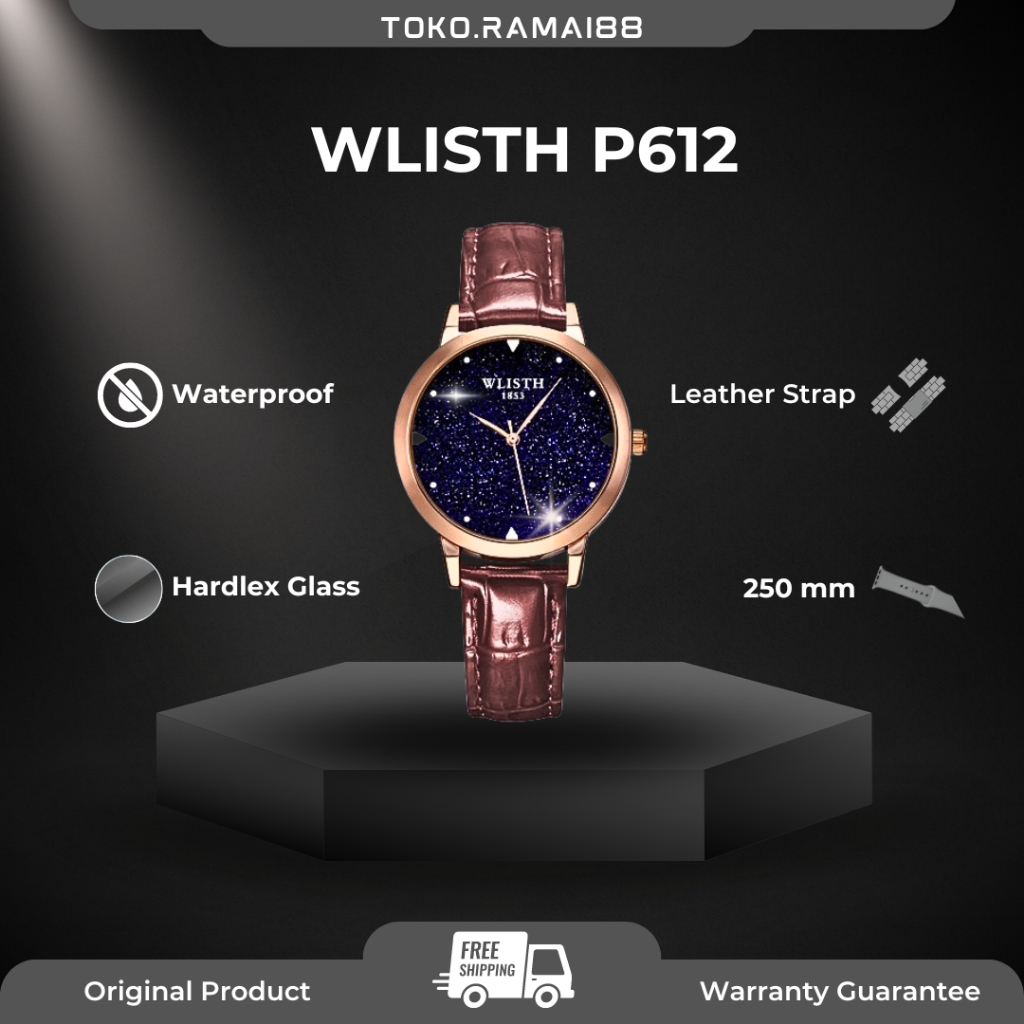 COD Wlisth  P612 Jam Tangan Wanita anti air tali kulit leather elegant korean style original