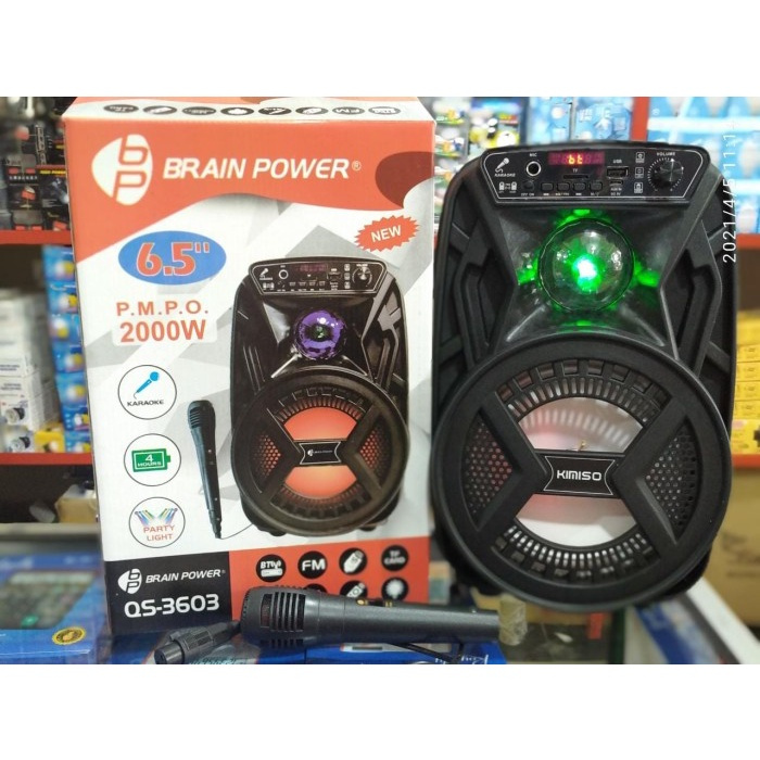 Speaker spiker wireless bluetooth 3603 portable Brain power 6,5 inch