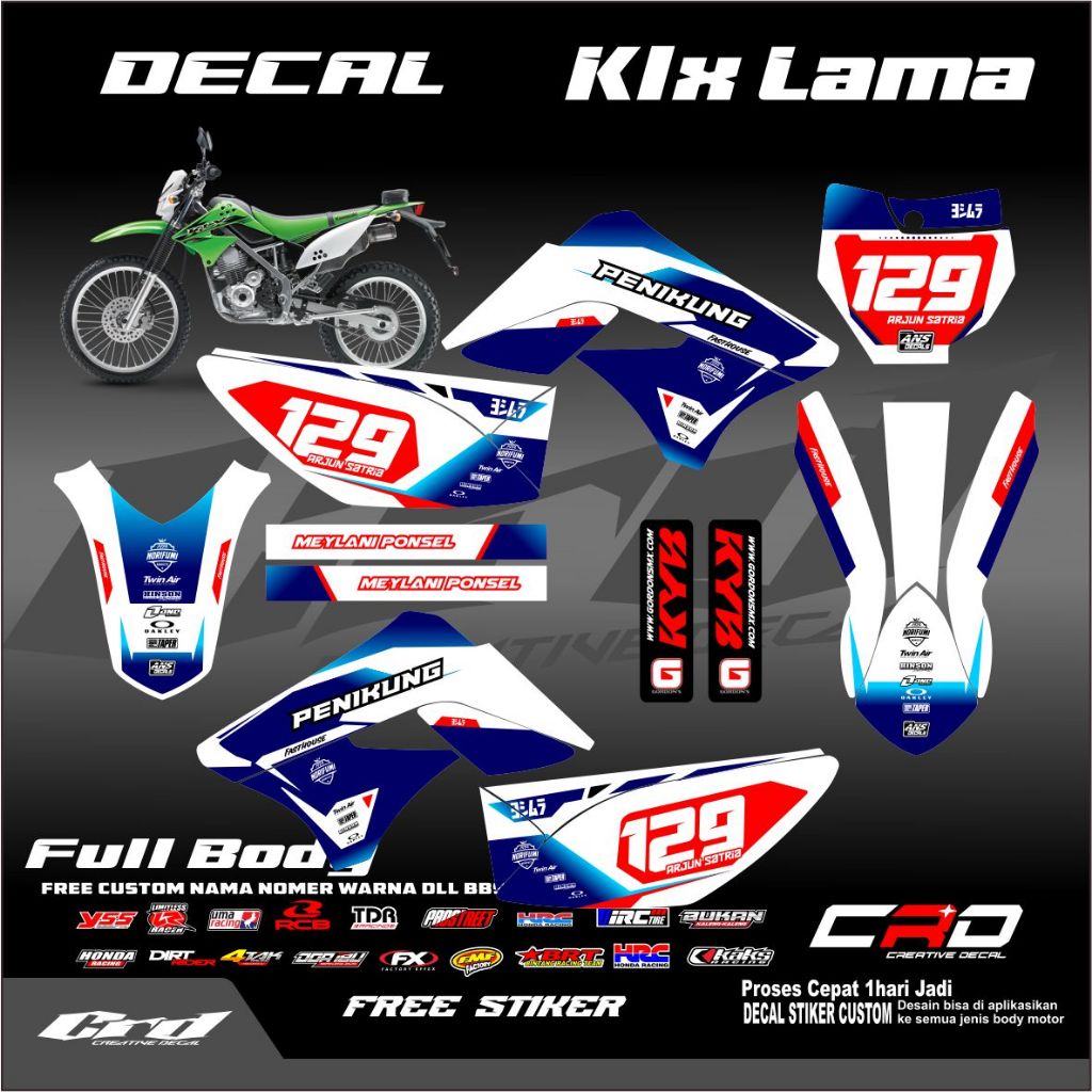 Decal KLX S Supermoto KLX Lama Full Body Decal KLX Old Bebas Custome Free Custome
