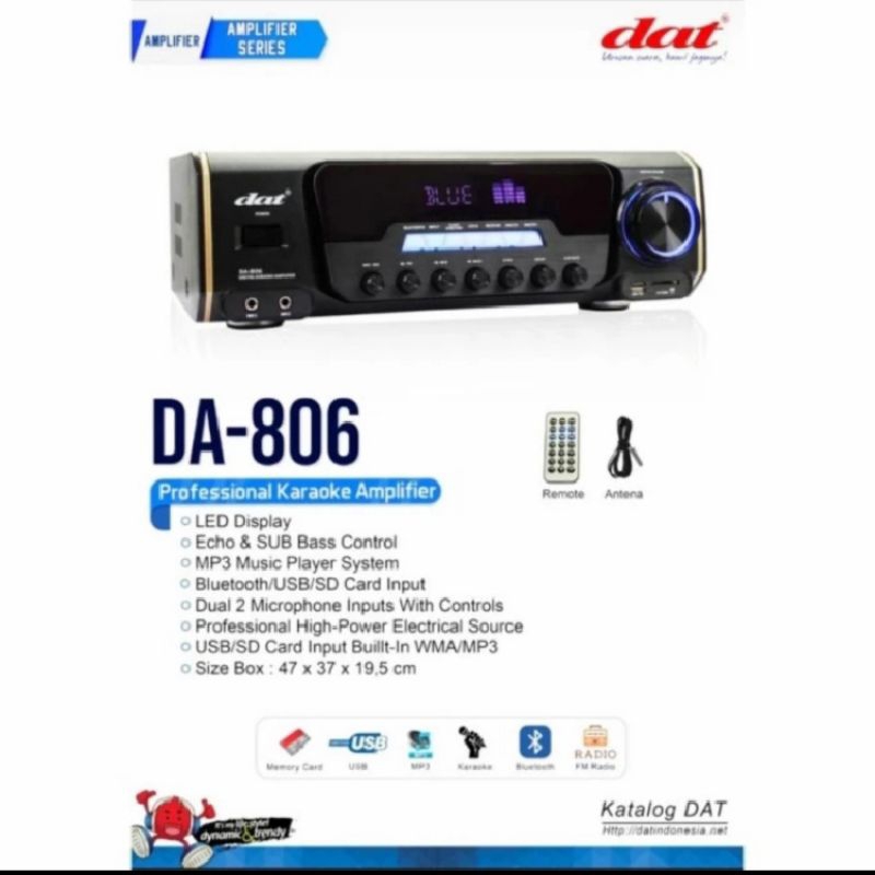 Power amplifier karaoke DAT DA 806 BLUETOOTH USB Original DAT DA806