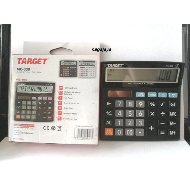 

12 digit Kalkulator dagang 12 digit Target MC 330 calculator 12 digit