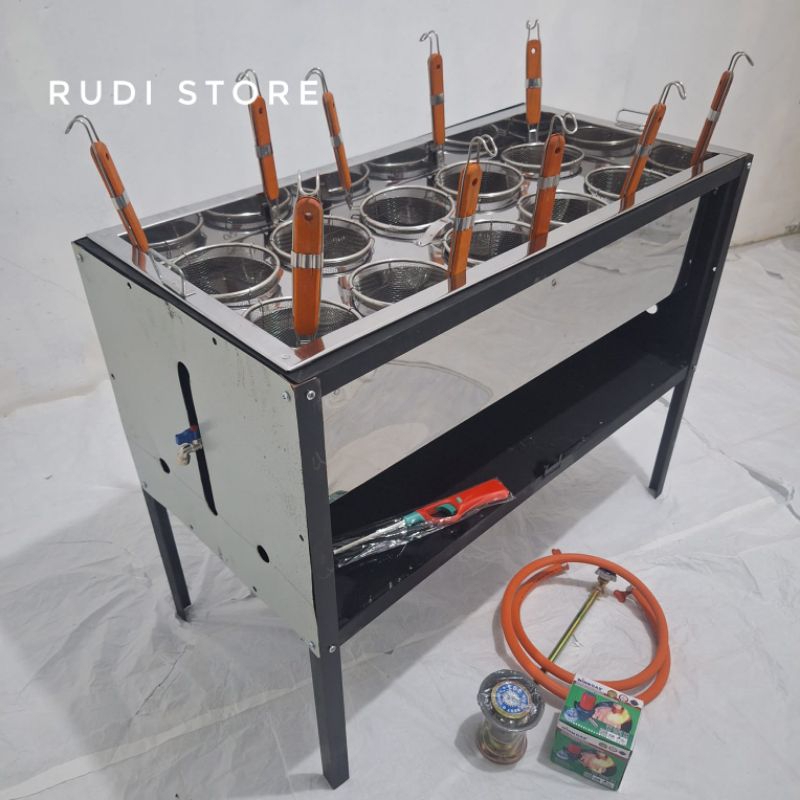 dandang mie ayam bakso kotak stainless 10 lubang/panci mie ayam 10 lubang jumbo