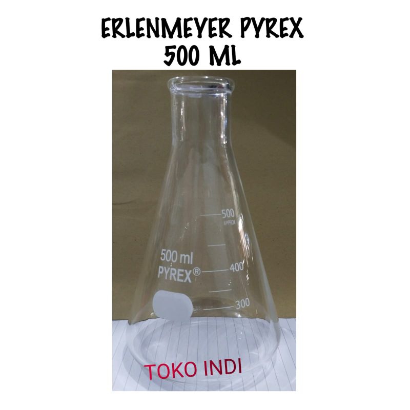 Erlenmeyer IWAKI & PYREX 500 ml/Gelas Erlen/Erlenmeyer
