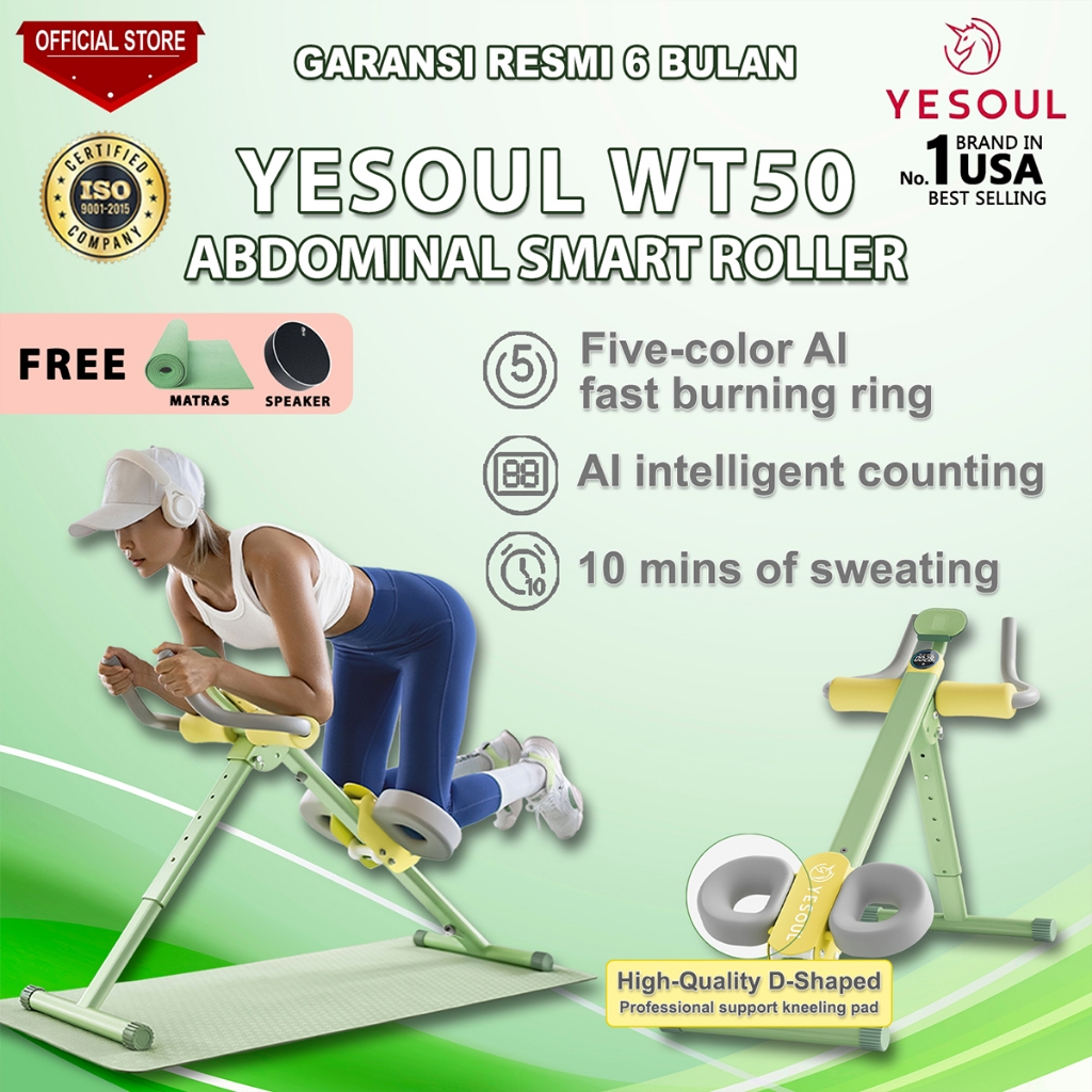 Yesoul WT50 Abs Roller Alat Gym untuk Latihan Perut dan Paha dalam