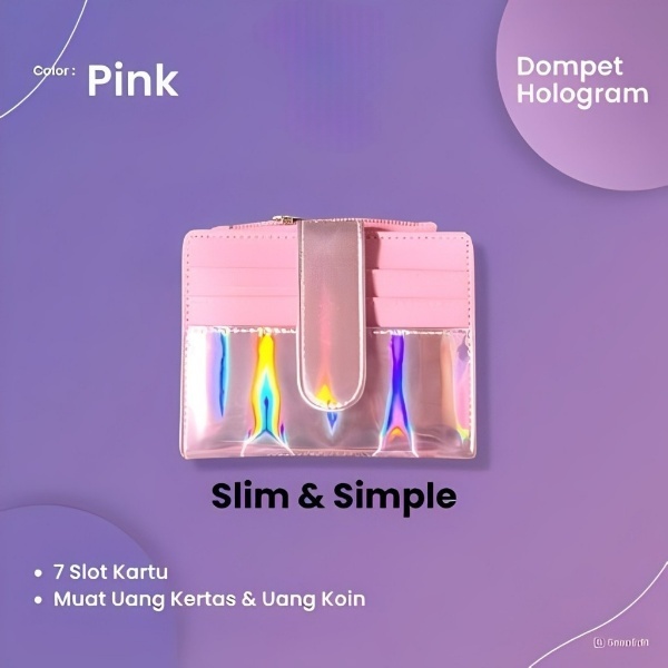 Dompet Wanita - Dompet Hologram Kekinian / Dompet Premium / Fashion Wanita / Dompet Kartu /Tas Mini